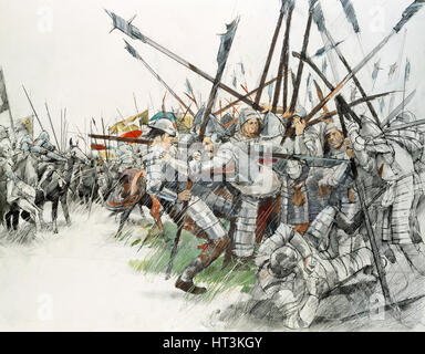 Battaglia di Flodden Field, 1513, (c1990-2010). Artista: Ivan riunitore. Foto Stock