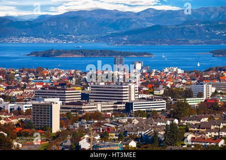 Vista sullo skyline della città di Stavanger, in Norvegia. Foto Stock