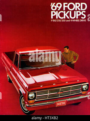 1969 Ford F-100 pick up truck brochure: Artista sconosciuto. Foto Stock