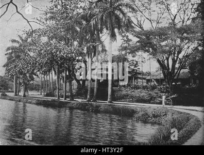 "Kandy - un pittoresco angolo del Lago', c1890, (1910). Artista: Alfred William Amandus piastra. Foto Stock