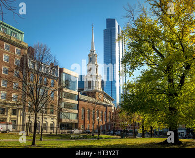 Park Street Chiesa - Boston, Massachusetts, STATI UNITI D'AMERICA Foto Stock