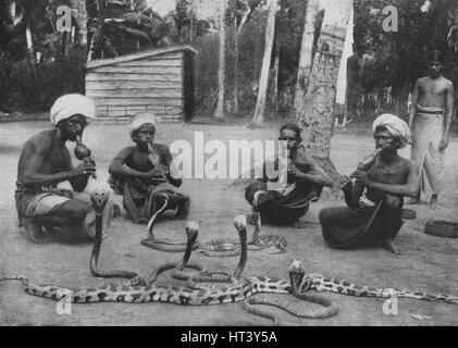 'Snake Charmers', c1890, (1910). Artista: Alfred William Amandus piastra. Foto Stock