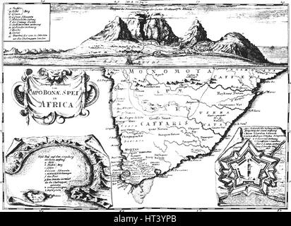 'Map da Pietro Kolbe il Capo di Buona Speranza, 1719', 1719, (1931). Artista: Pietro Kolbe. Foto Stock