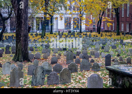 Il granaio di seppellire il cimitero di massa - Boston, Massachusetts, STATI UNITI D'AMERICA Foto Stock