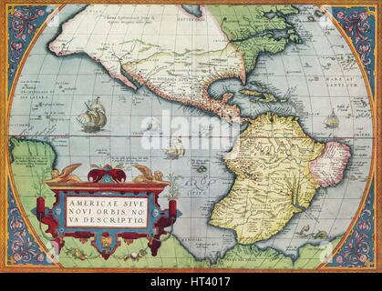 "Dell'America, o il nuovo mondo: dalla "Theatrum Orbis Terrarum" da Abraham Ortelius, 1570', 1570, (19 Artista: Abraham Ortelius. Foto Stock