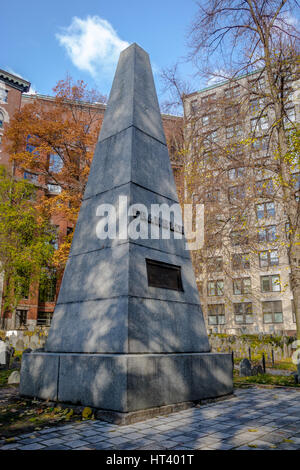Monumento a Benjamin Franklin nel granaio di seppellimento cimitero di massa - Boston, Massachusetts, STATI UNITI D'AMERICA Foto Stock