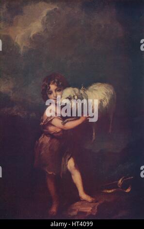 'St. Giovanni e l'Agnello", 1660-5, (c1900). Artista: Bartolomé Esteban Murillo. Foto Stock