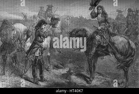 'Meeting di Guglielmo III e il Duca di Berwick', c1694, C1880). Artista: sconosciuto. Foto Stock
