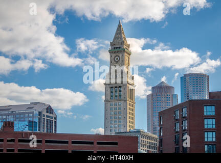 Edifici di Boston e Custom House Torre dell Orologio - Boston, Massachusetts, STATI UNITI D'AMERICA Foto Stock