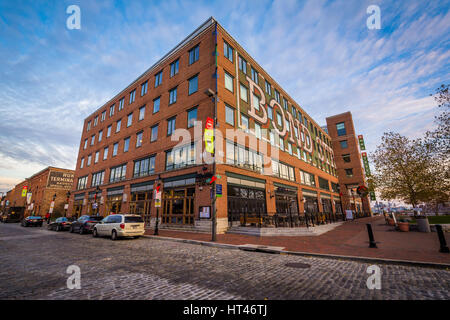 Bond Street Wharf, in Fells Point, Baltimore, Maryland. Foto Stock