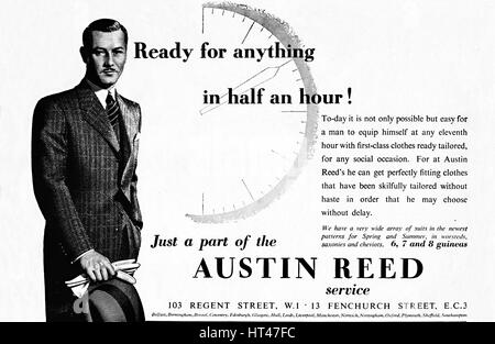 "Austin Reed - Pronto per niente in mezz'ora", 1937. Artista: sconosciuto. Foto Stock