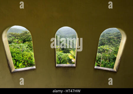 WINDOWS YOKAHU torre di osservazione El Yunque National Forest RIO GRANDE PUERTO RICO Foto Stock