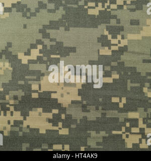 Universale disegno camouflage, ARMY COMBAT UNIFORM digital camo, militari USA macro ACU closeup, dettagliata grande Rip-stop texture tessuto di sfondo Foto Stock