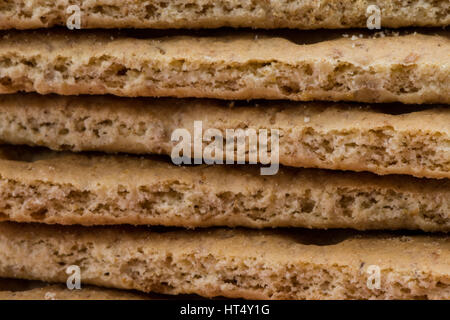 Pila di Graham cracker Close Up sui bordi Foto Stock