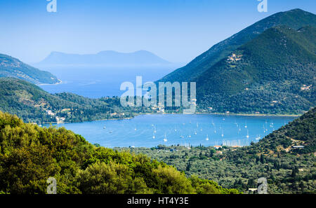 Nidri bay, Lefkas, Grecia Foto Stock