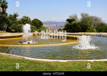 Montagna Montjuic a Barcellona, Spagna Foto Stock