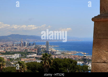 Montagna Montjuic a Barcellona, Spagna Foto Stock