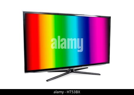 Prova TV strisce colorate isolati su sfondo bianco Foto Stock