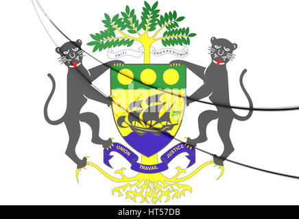 Il Gabon stemma. 3D'illustrazione. Foto Stock