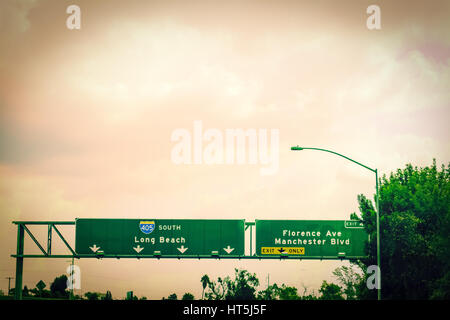 Autostrada 405 sign in Los Angeles, California Foto Stock