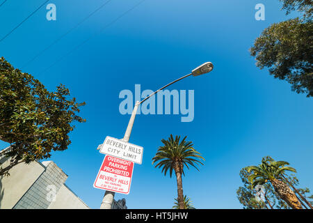 Beverly Hills città segno Limite, California Foto Stock