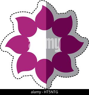 Fiore viola con sottolineato icona petali Illustrazione Vettoriale