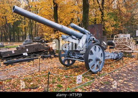 15 cm sFH 18, Tedesco della seconda guerra mondiale il campo pesante obice, polacco esercito Museo a Varsavia, Polonia Foto Stock