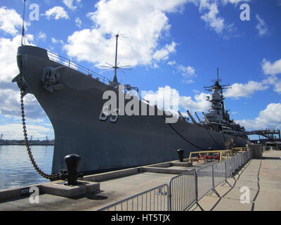 La USS Missouri, Ford Island Pearl Harbor, HI Foto Stock
