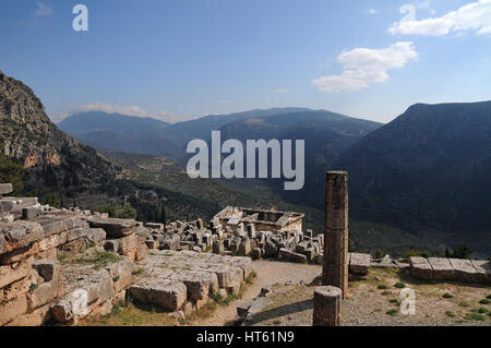 Il sito archeologico di Delfi in Grecia Foto Stock