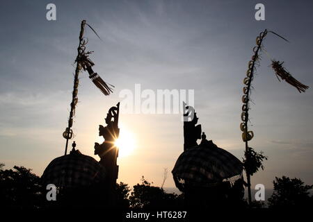 Il tempio di Ulu Watu Tempel sull'isola di Bali in Indonesia in southeastasia Foto Stock