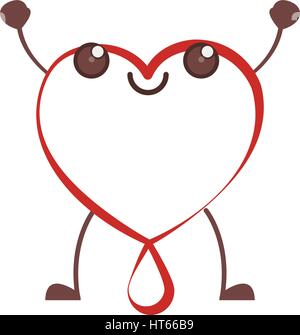 Kawaii cuore di donazione del sangue Illustrazione Vettoriale