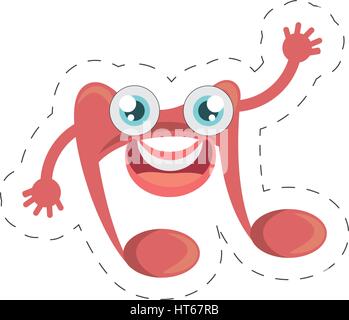 Cartoon simbolo di una nota musicale la linea di taglio Illustrazione Vettoriale