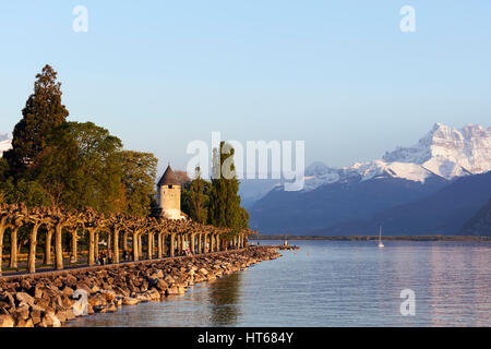 Musee Suisse du Jeu (Museo Svizzero dei Giochi), il lago di Ginevra (Lac Leman), Vevey, Vaud, Svizzera Foto Stock