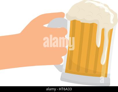 La birra e la fabbrica di birra Illustrazione Vettoriale