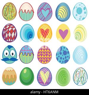Impostare il colore delle uova di Pasqua Illustrazione Vettoriale