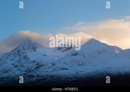 Montagne Cuillin da Sligachan, Isola di Skye Foto Stock