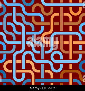 Griglia di pipeline. Abstract design geometrico dei tubi. background industriale. Architettura struttura metallica. disegno geometrico. Texture moderna pattern . Foto Stock