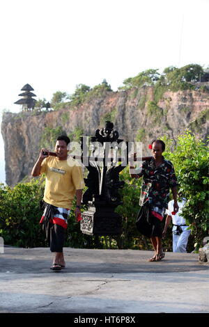 Il tempio di Ulu Watu Tempel sull'isola di Bali in Indonesia in southeastasia Foto Stock