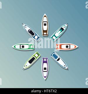 La vacanza estiva Set Yacht vacanza tropicale Banner Illustrazione Vettoriale