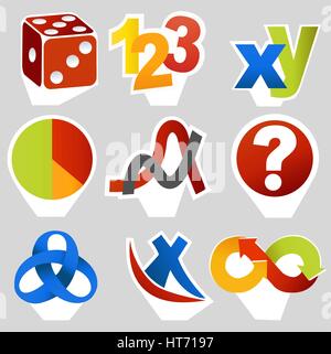 Math simboli correlati Illustrazione Vettoriale