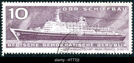 Germania - circa 1971: un timbro stampato in Germania (RDT), mostra la nave passeggeri 'Iwan Franko', circa 1971 Foto Stock