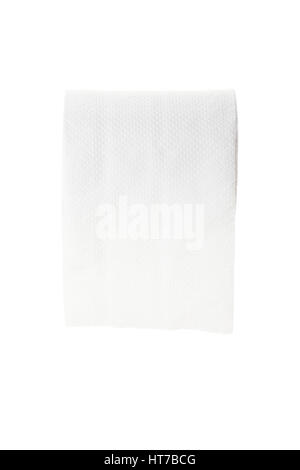 Unico laminato di carta igienica isolati su sfondo bianco Foto Stock