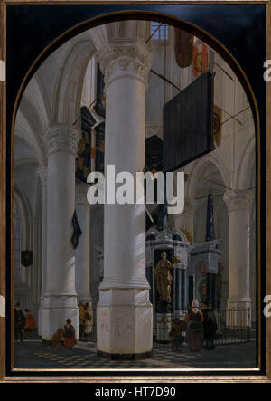 Tomba di Guglielmo il silenzio di Nieuwe Kerk di Delft, da Gerard Houckgeest, 1651, Royal Art Gallery, il museo Mauritshuis, l'Aia, Paesi Bassi, Eur Foto Stock