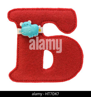 Lettera dell alfabeto in feltro isolati su sfondo bianco. Cirillico (Russo) alphabet set. Font per i bambini con educativo foto Foto Stock