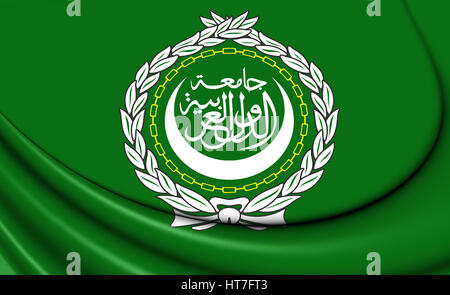 3D Bandiera della Lega Araba. 3D'illustrazione. Foto Stock