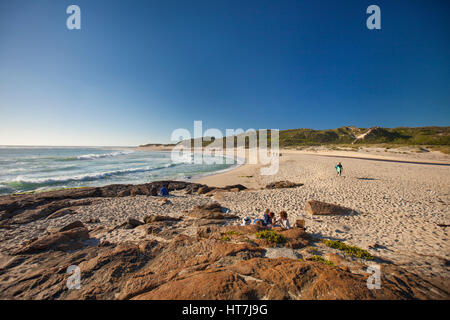 Spiaggia di Prevelly come visto da Surfer's punto nel Fiume Margaret, Australia occidentale Foto Stock