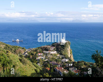 Faro di Capo Miseno, spiaggia miseno, medmar Foto Stock