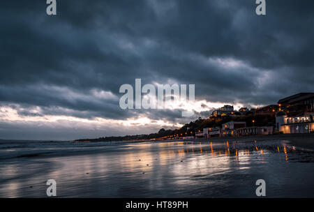 Bournemouth Beach di notte Foto Stock