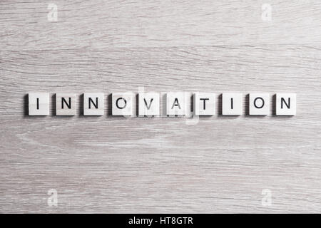 L'innovazione a scrabble word Foto Stock