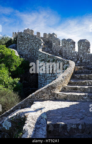 Castello dei mori nel comune di Sintra, Portogallo Foto Stock